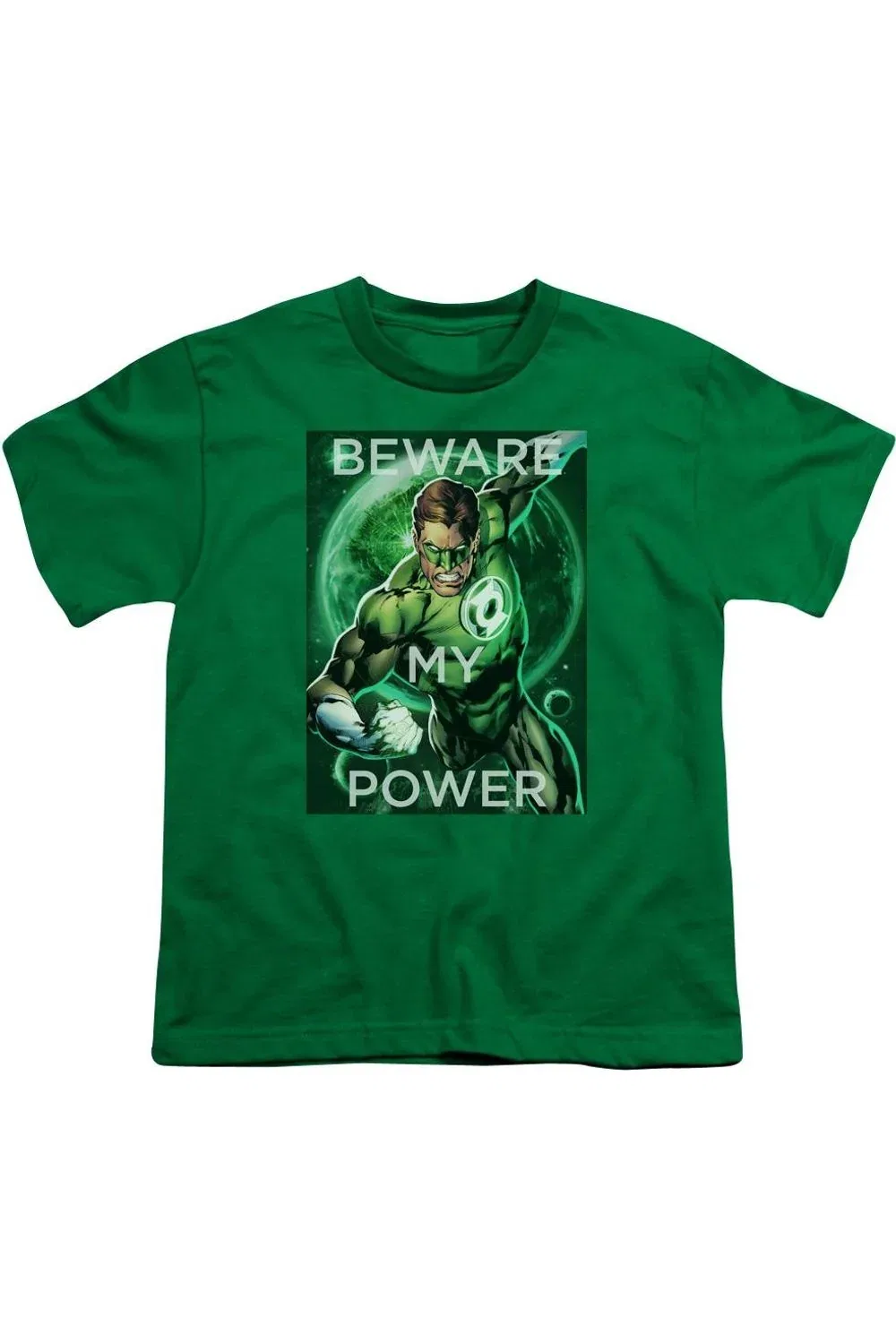 Детская футболка для мальчиков с коротким рукавом с принтом DC Comics Power Gildan, Kelly Green