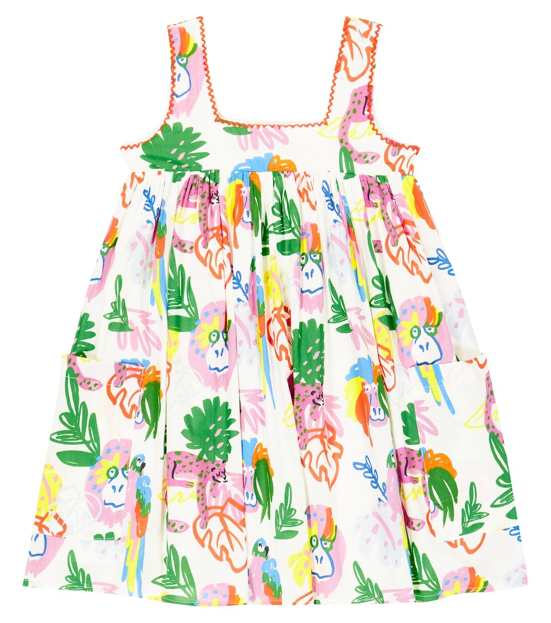 

Платье из хлопка с принтом Stella McCartney Kids, разноцветный