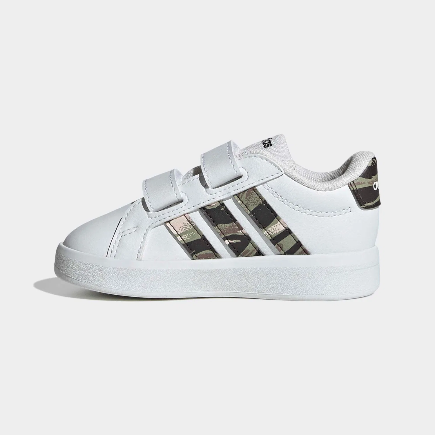 Детские кроссовки с липучками Adidas Sportswear, Cloud White/Tent Green/Core Black — фото 3