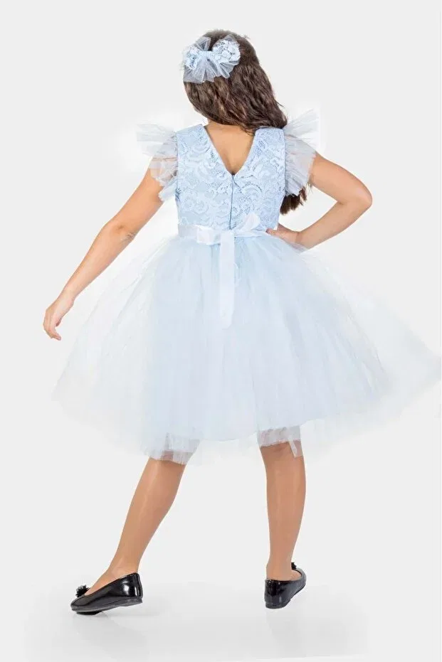 Детское платье для девочек с кружевом Baby Blue S.T. Sebat Tekstil, Babe Blue — фото 4