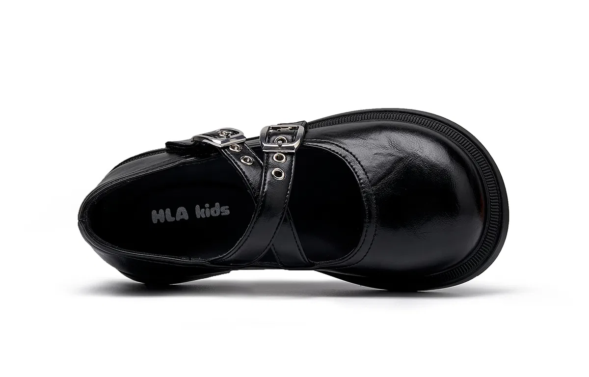 Детские кожаные туфли для мальчиков HLA, Black — фото 4