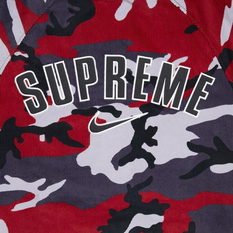 Куртка Supreme x Nike Arc Corduroy Hooded Jacket 'Red Camo', красный — фото 4
