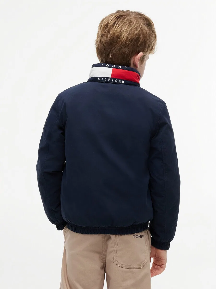 Куртка TOMMY HILFIGER для межсезонья, модель «Essential», темно-синего цвета — фото 4