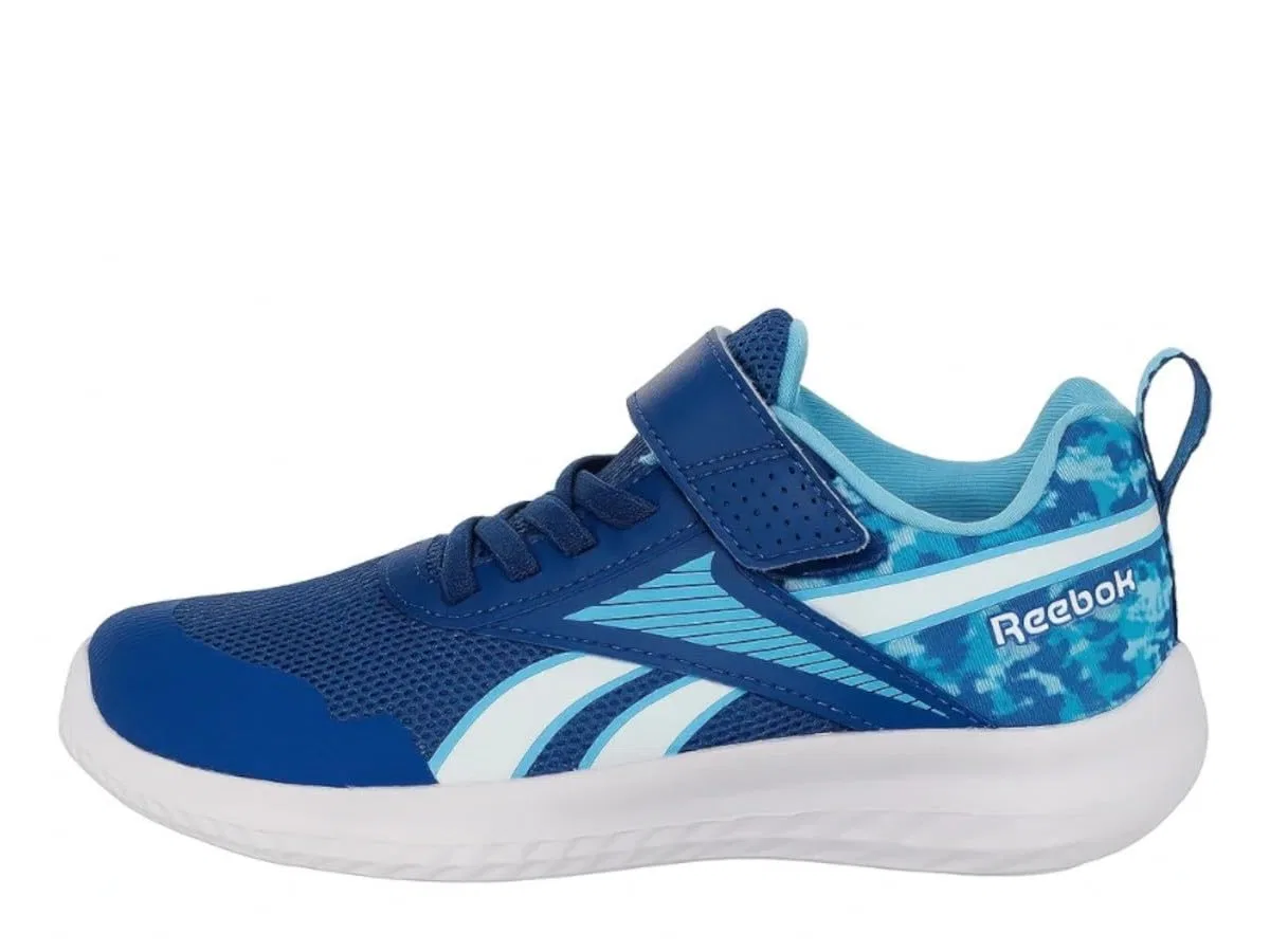 Детские кроссовки для мальчиков с эластичной шнуровкой Rush Runner 5 Elastic Lace & Top Strap Reebok, Twilightblue Digital Blue Semifuturecyan