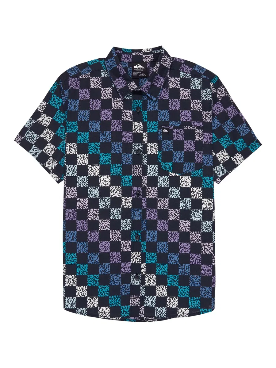 Рубашка на пуговицах QUIKSILVER Comfort fit 'Apero Classic' в синем, темно-синем и светло-синем цветах