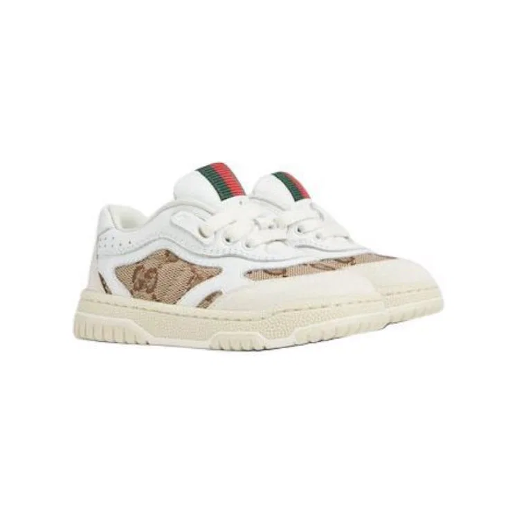 Детские кеды Gucci Re Web из натуральной кожи, низкий верх, белые — фото 4