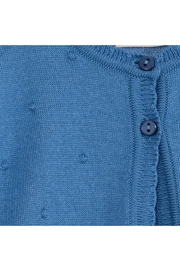 Детский кардиган для девочек с помпонами Minora, Indigo — фото 3