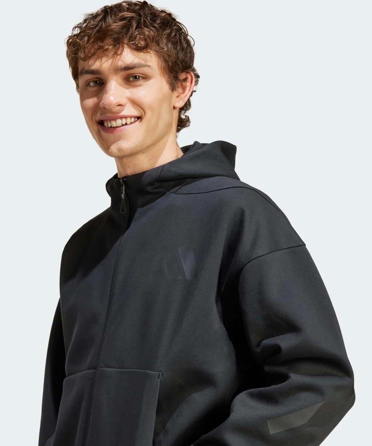 Мужская худи с капюшоном и длинным рукавом, модель Z.N.E. Adidas, Black — фото 3