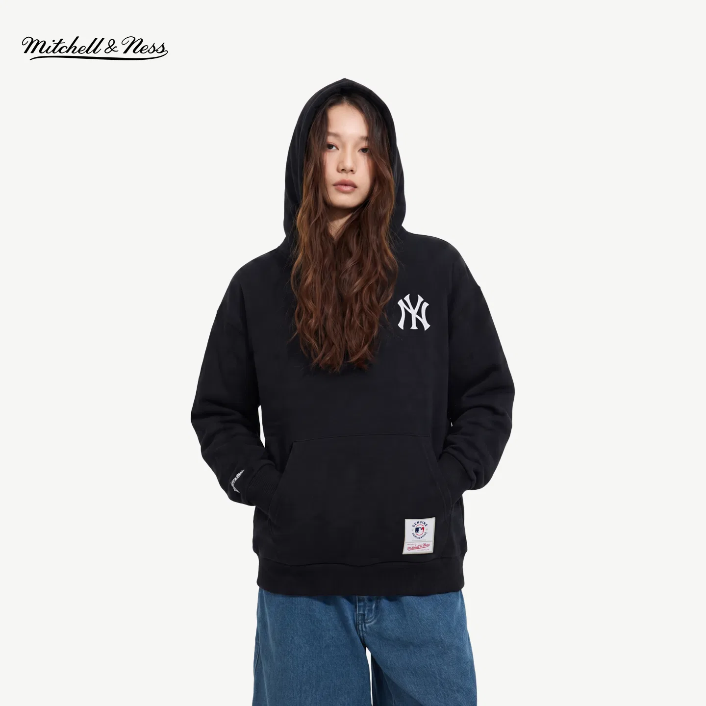 Детский свитшот с капюшоном Mitchell Ness X MLB, New York Yankees Black — фото 4