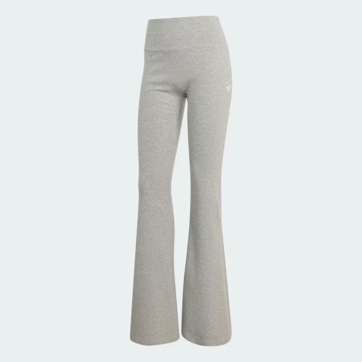 Женские леггинсы-клеш из рубчатого трикотажа ESSENTIALS RIB FLARED LEGGINGS Adidas Originals, серый меланж — фото 4