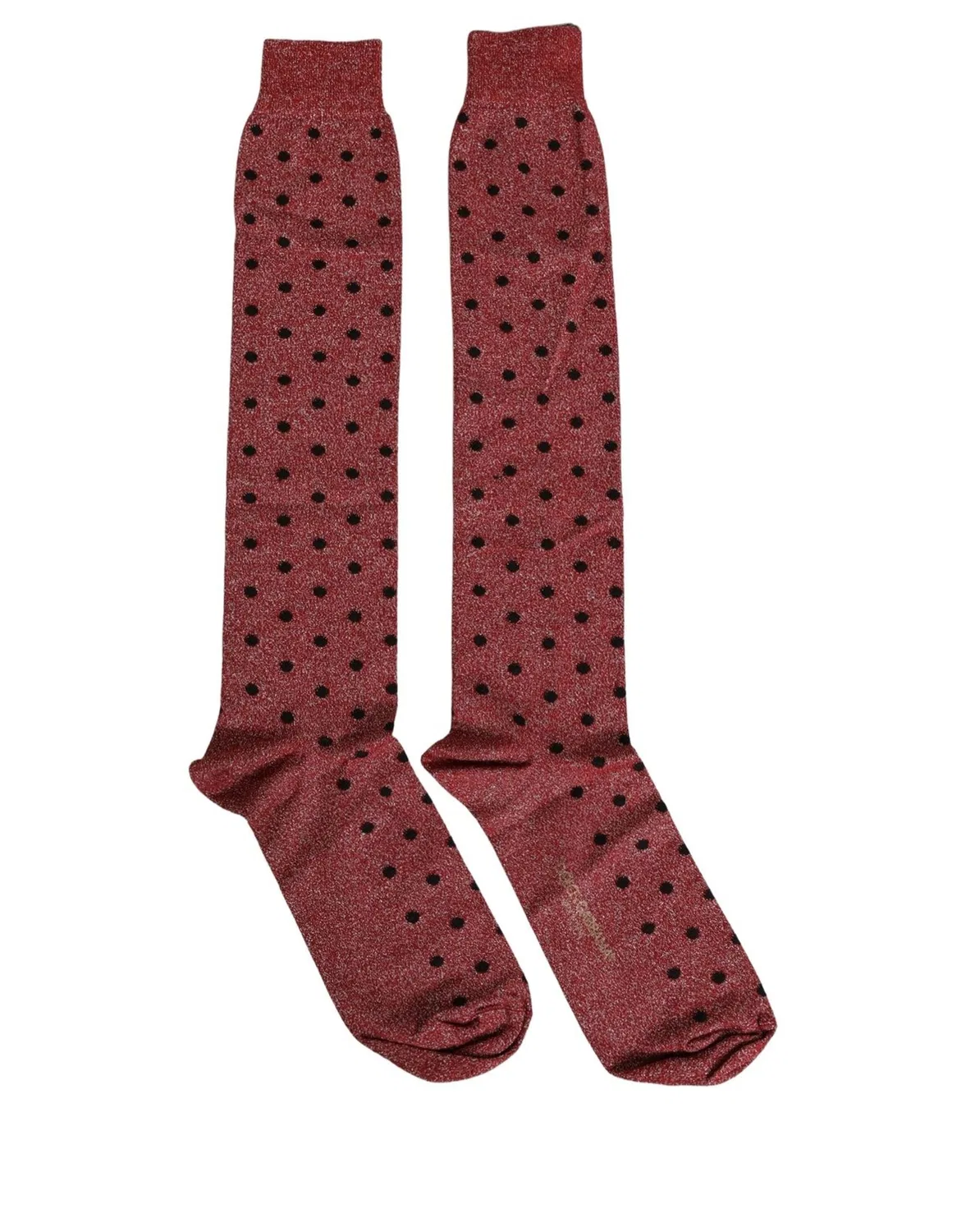 Мужские носки с принтом в горошек Maroon Polka Dot Over The Calf Dolce & Gabbana, Maroon — фото 4
