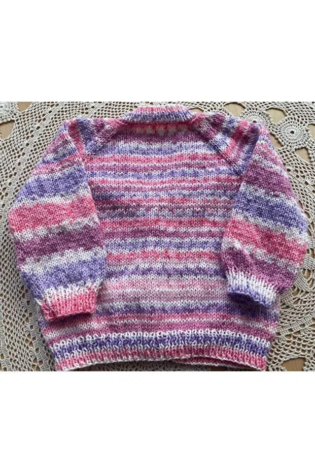 Детский кардиган для девочек с V-образным вырезом Handmade By Sevgi, Pink — фото 3
