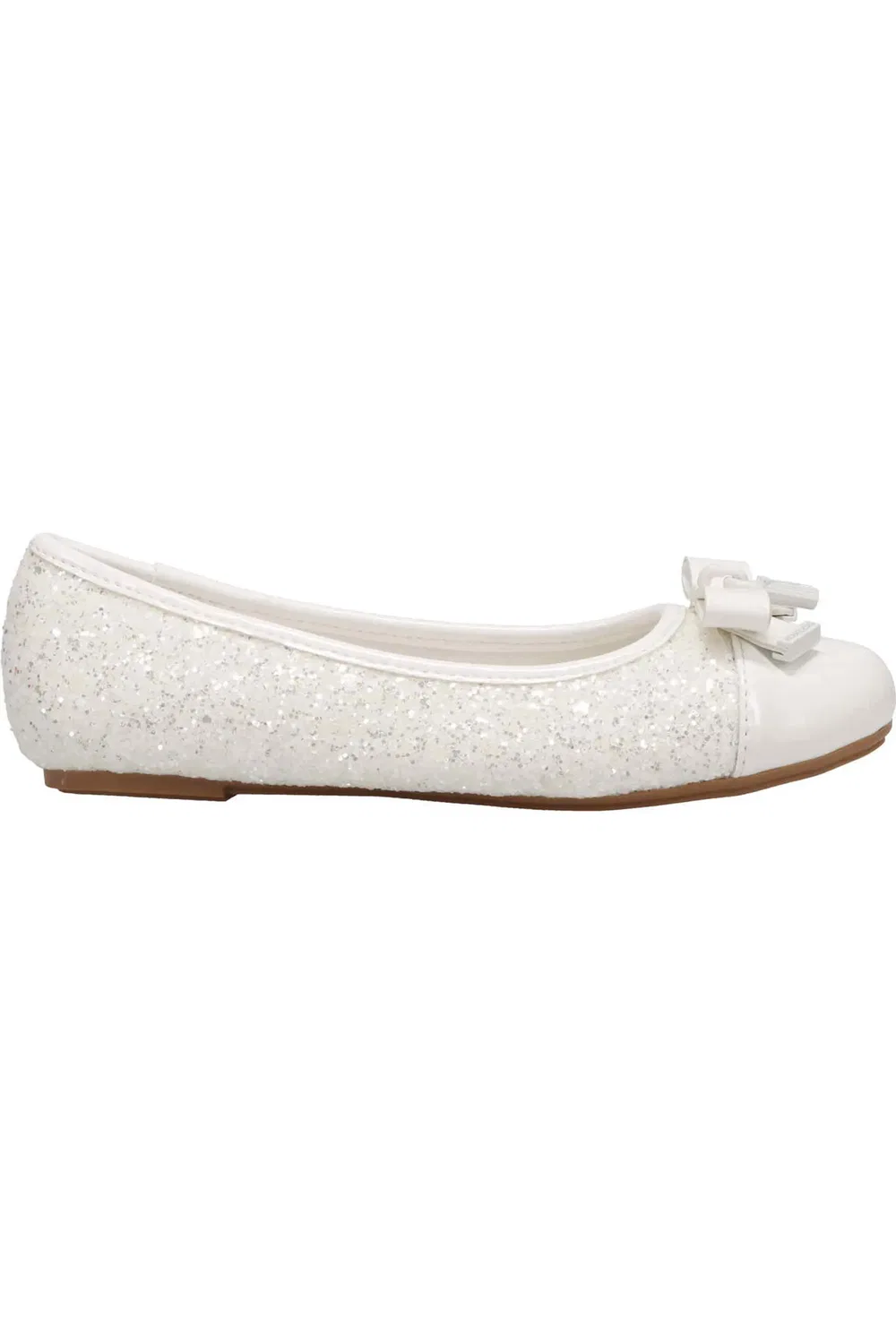Балетки детские с блестками Kenya Lock MICHAEL Michael Kors, White/Glitter — фото 2