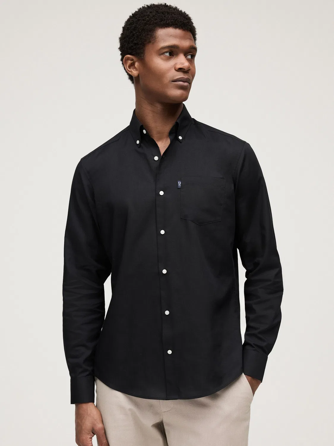 Рубашка Оксфордская slim fit Next, черный — фото 2