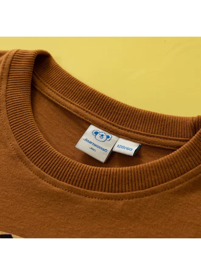 Футболка с принтом для мальчиков Jeanswest, земляной желтый — фото 4