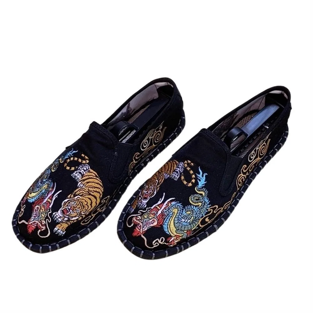 Детские туфли с вышивкой, модель Chinese Kung Fu Tai Chi Shoes GHAKKE, Black-04