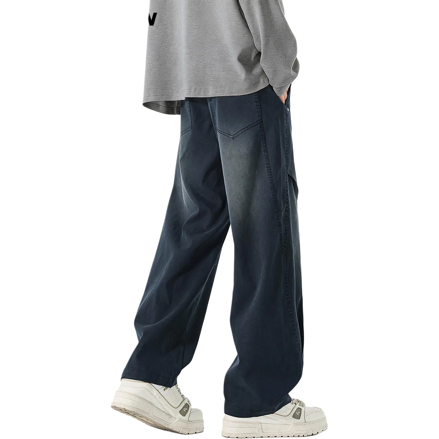 Детские джинсы свободного кроя Tonlion, Modern Gray — фото 4