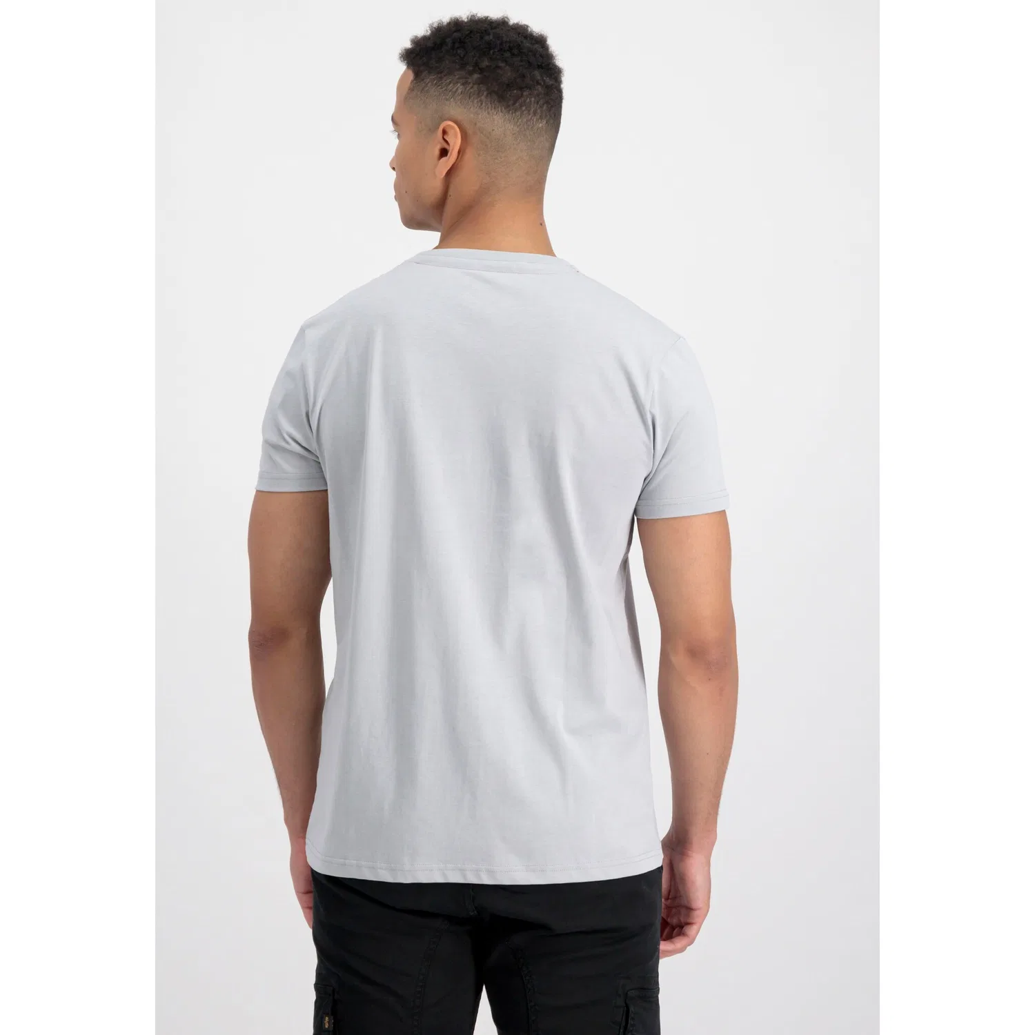 Детская футболка с логотипом Alpha Industries, Pastel Grey — фото 3