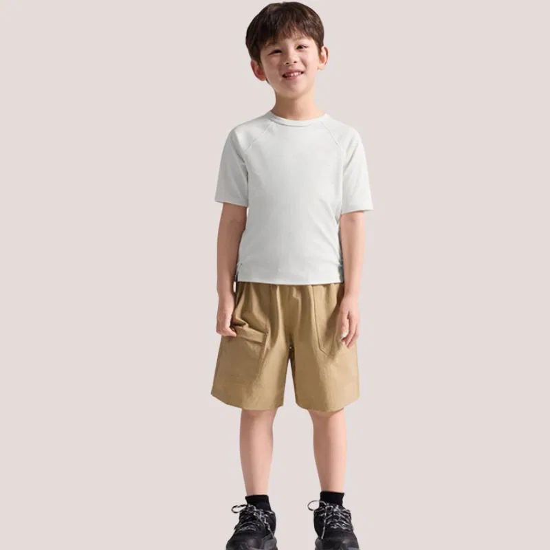 Детская футболка быстросохнущая Sunriser, THE NORTH FACE, QLI/Dune White — фото 3