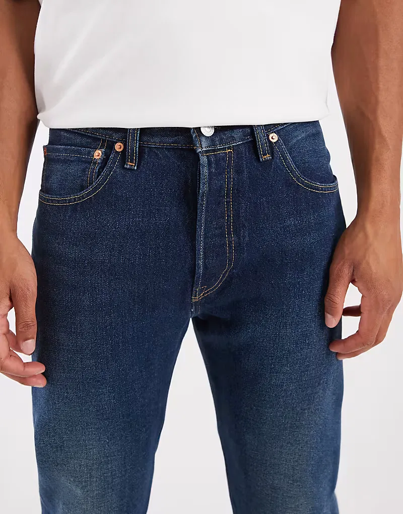 Джинсы Levi's 501 Original прямого кроя, темно-синий — фото 4