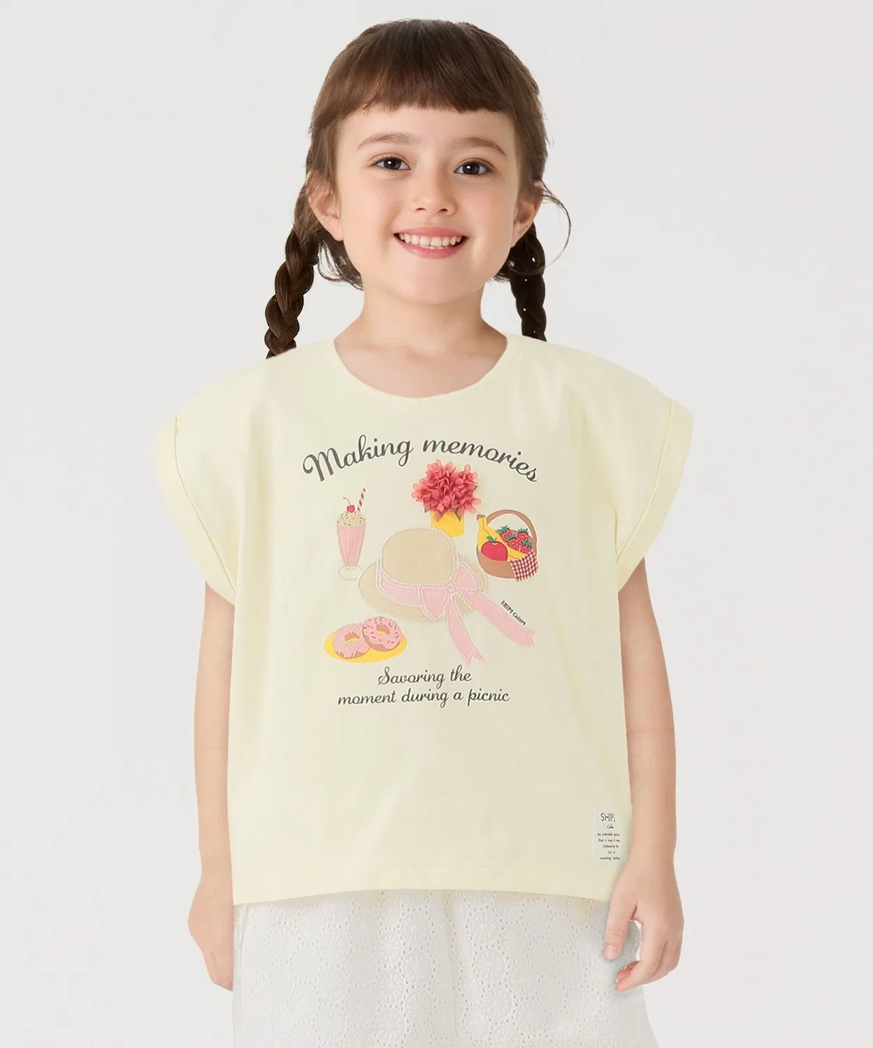 Детская футболка с пачворк-вышивкой и лентой Sweet Treats SHIPS Colors, Yellow
