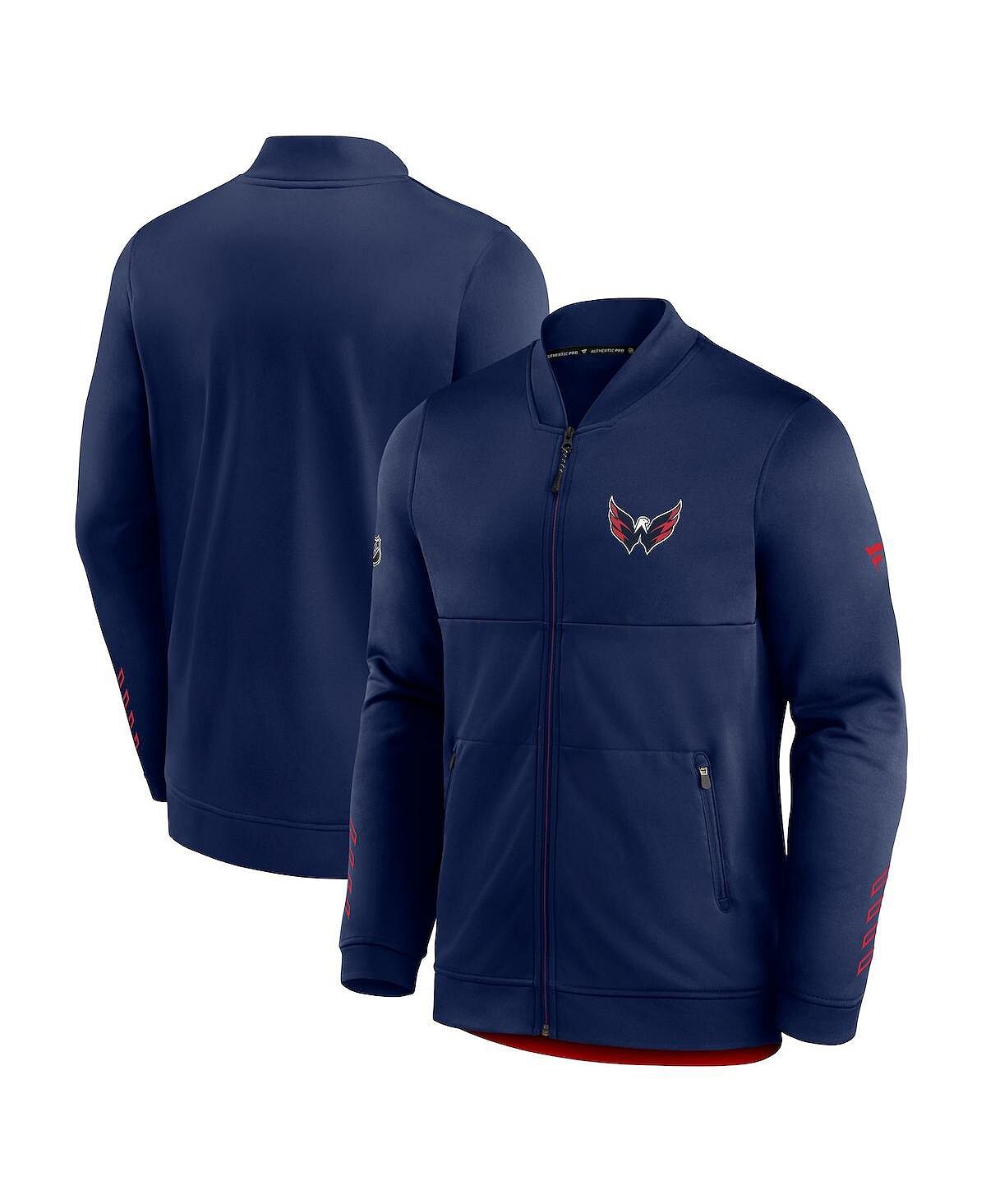

Мужская фирменная темно-синяя куртка washington capitals locker room с молнией во всю длину Fanatics, синий