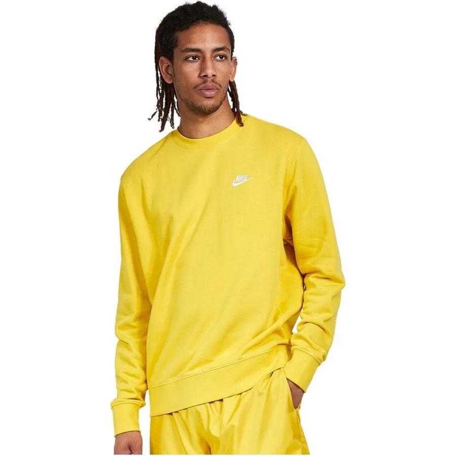 Свитшот с круглым вырезом из французского футера Nike Sportswear Club, Желтый