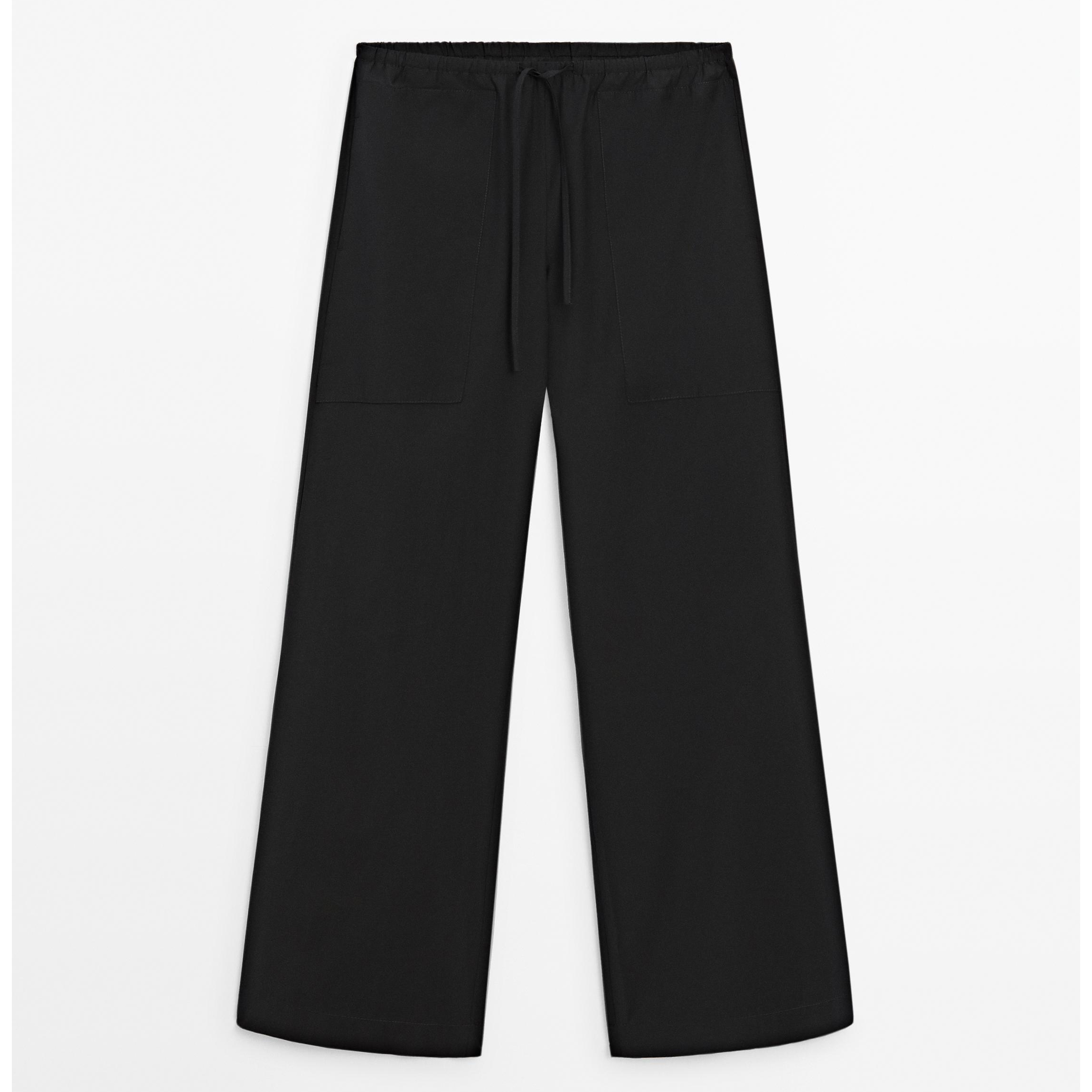 

Брюки-Джоггеры из поплина с кулиской Massimo Dutti, black, Черный, Брюки-Джоггеры из поплина с кулиской Massimo Dutti, black