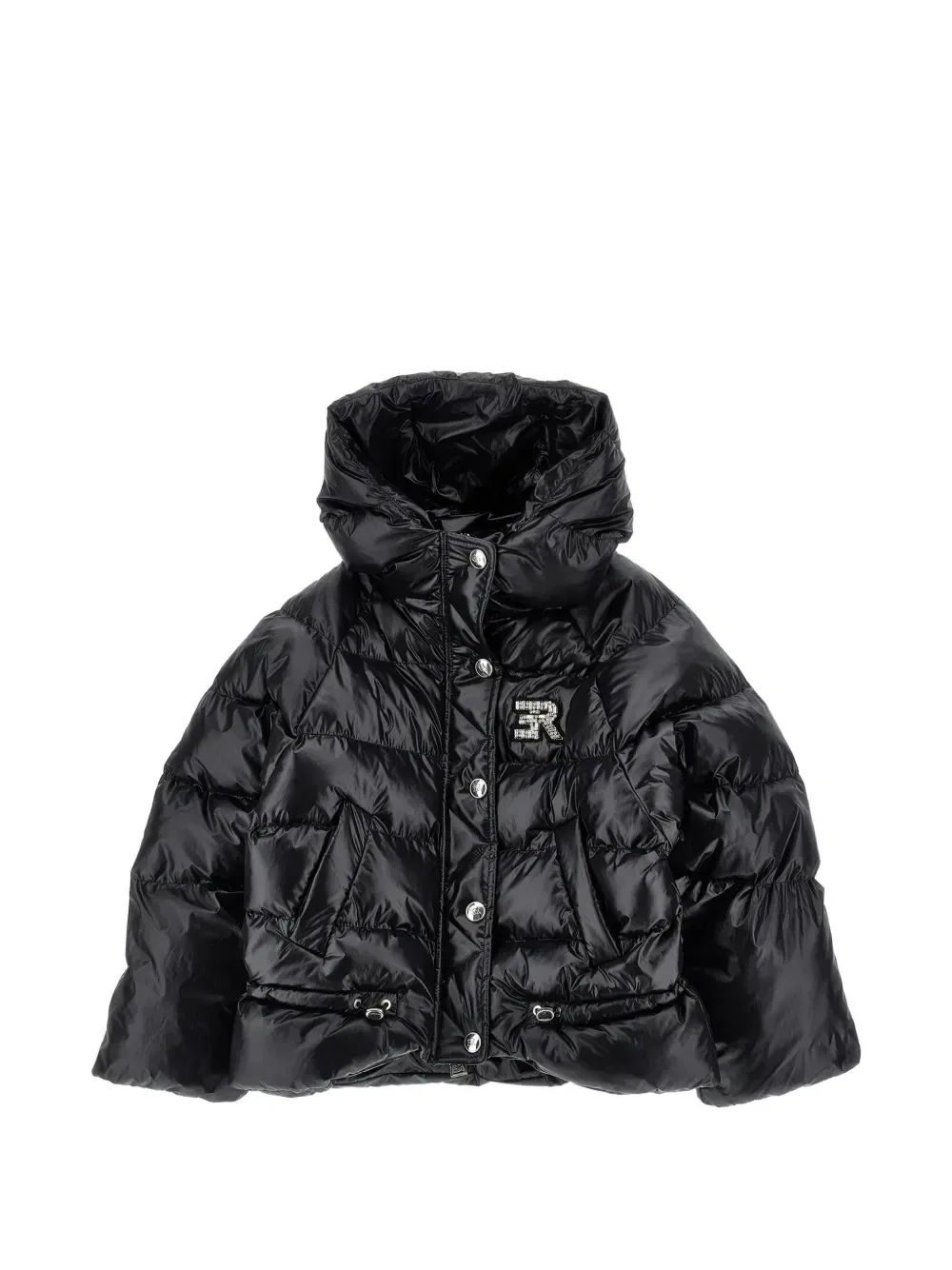 Стеганая куртка с нашивкой-логотипом Ermanno Scervino Junior, черный