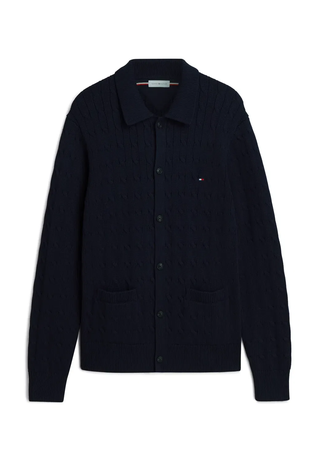 Классический кардиган с косами и пуговицами Tommy Hilfiger, Navy Blue — фото 4