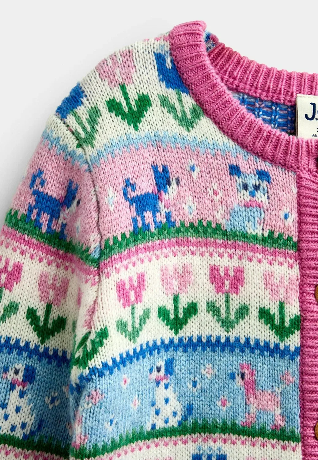 Кардиган в стиле фэйр-айл - кардиган Jojo Maman Bébé, Pink Cats Dogs — фото 3