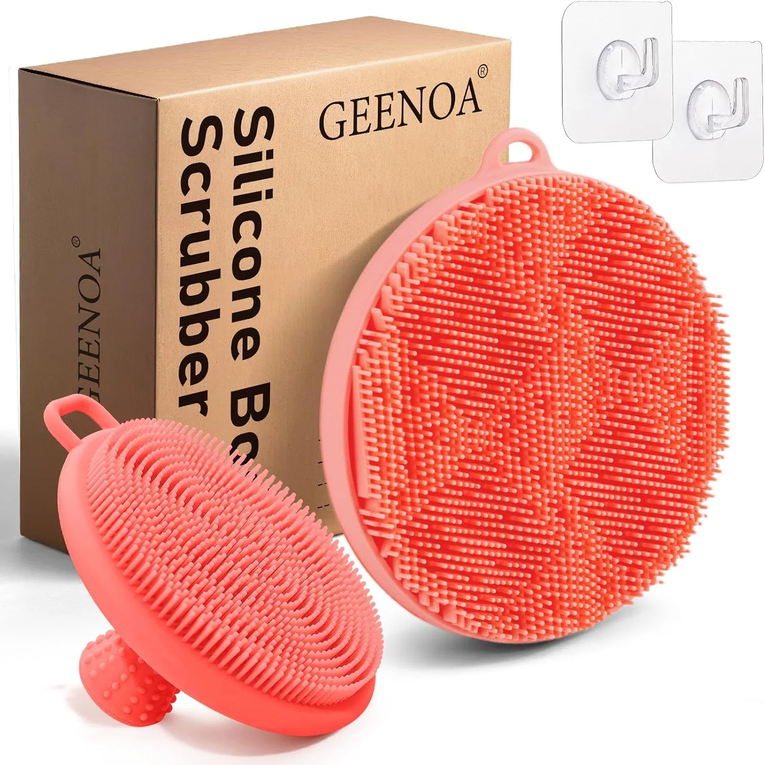 Силиконовый скраб для лица и тела, GEENOA, набор 2 шт, Pink