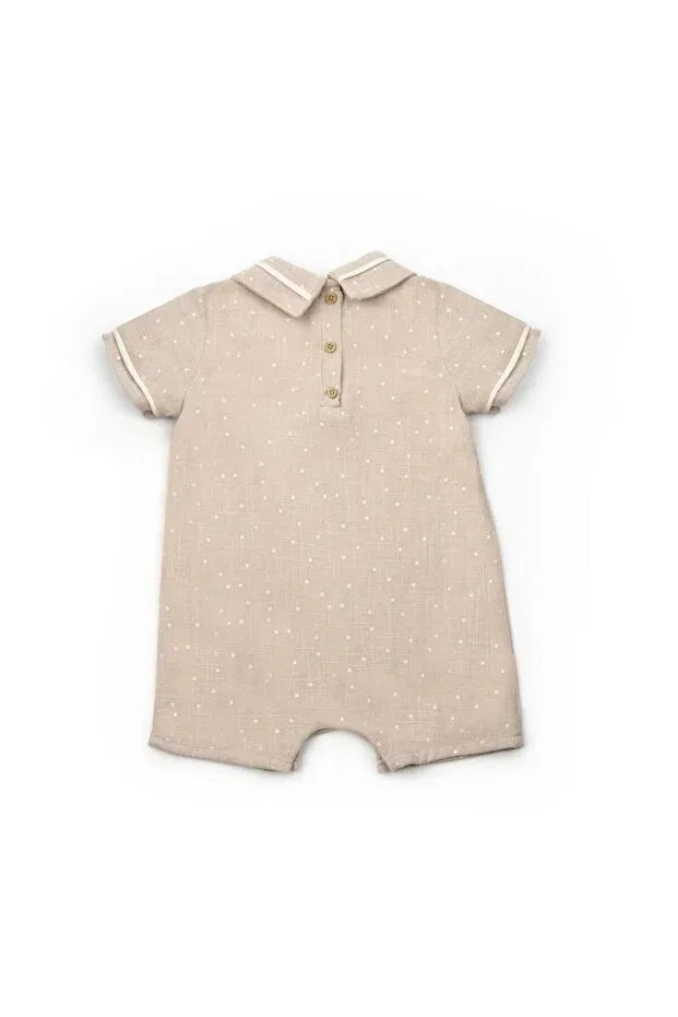 Детский комбинезон с коротким рукавом хлопковый Babycosy Organic Wear, Brown — фото 3