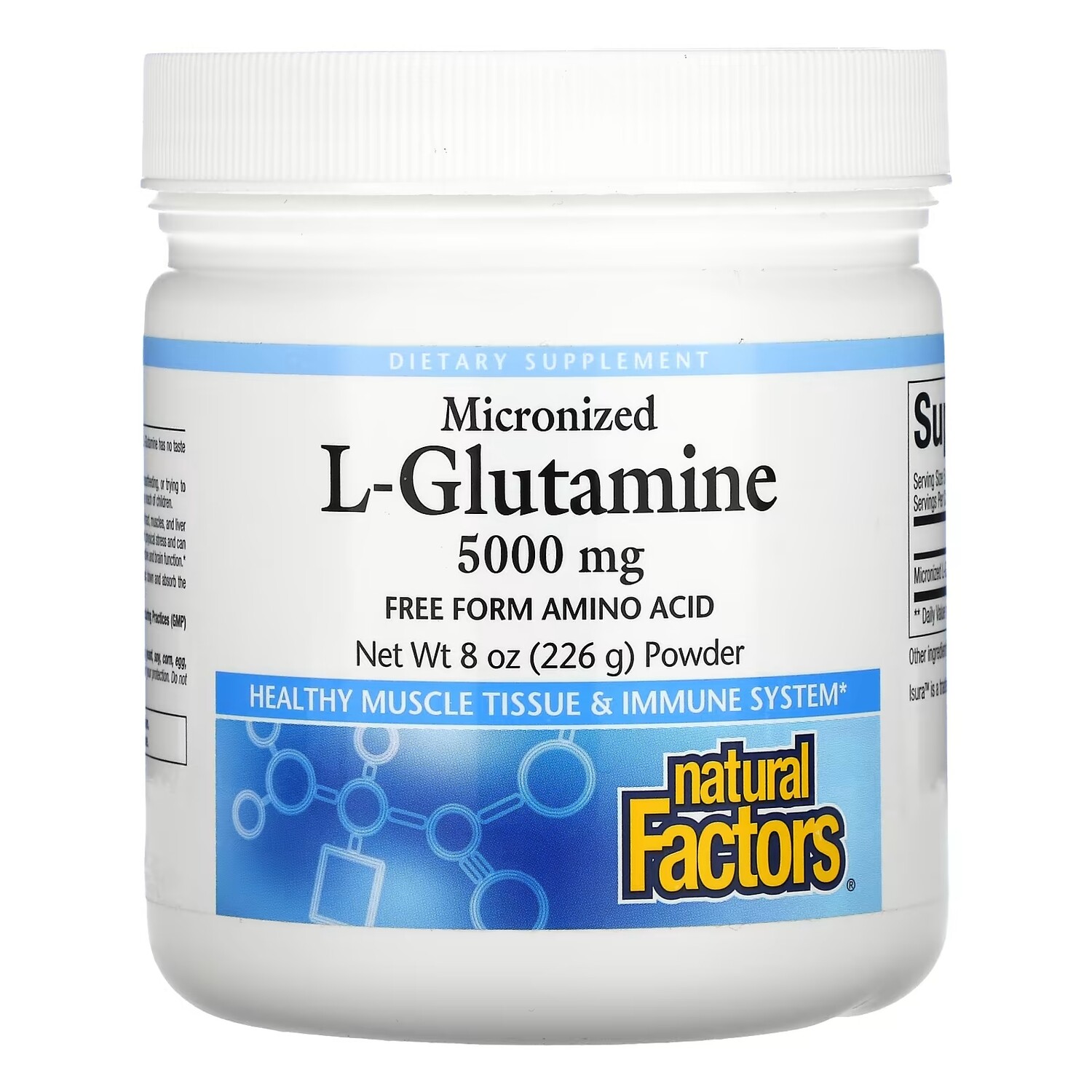

Natural Factors Микронизированный L-глютамин 5000 мг, 226 г