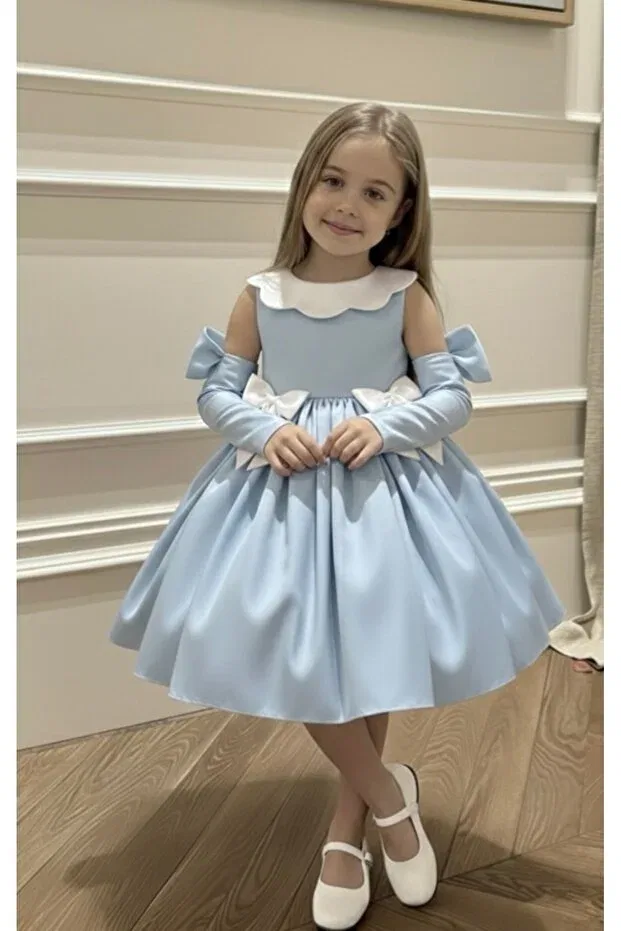 Детское платье для девочек сатиновое Aselkidsboutique, Blue