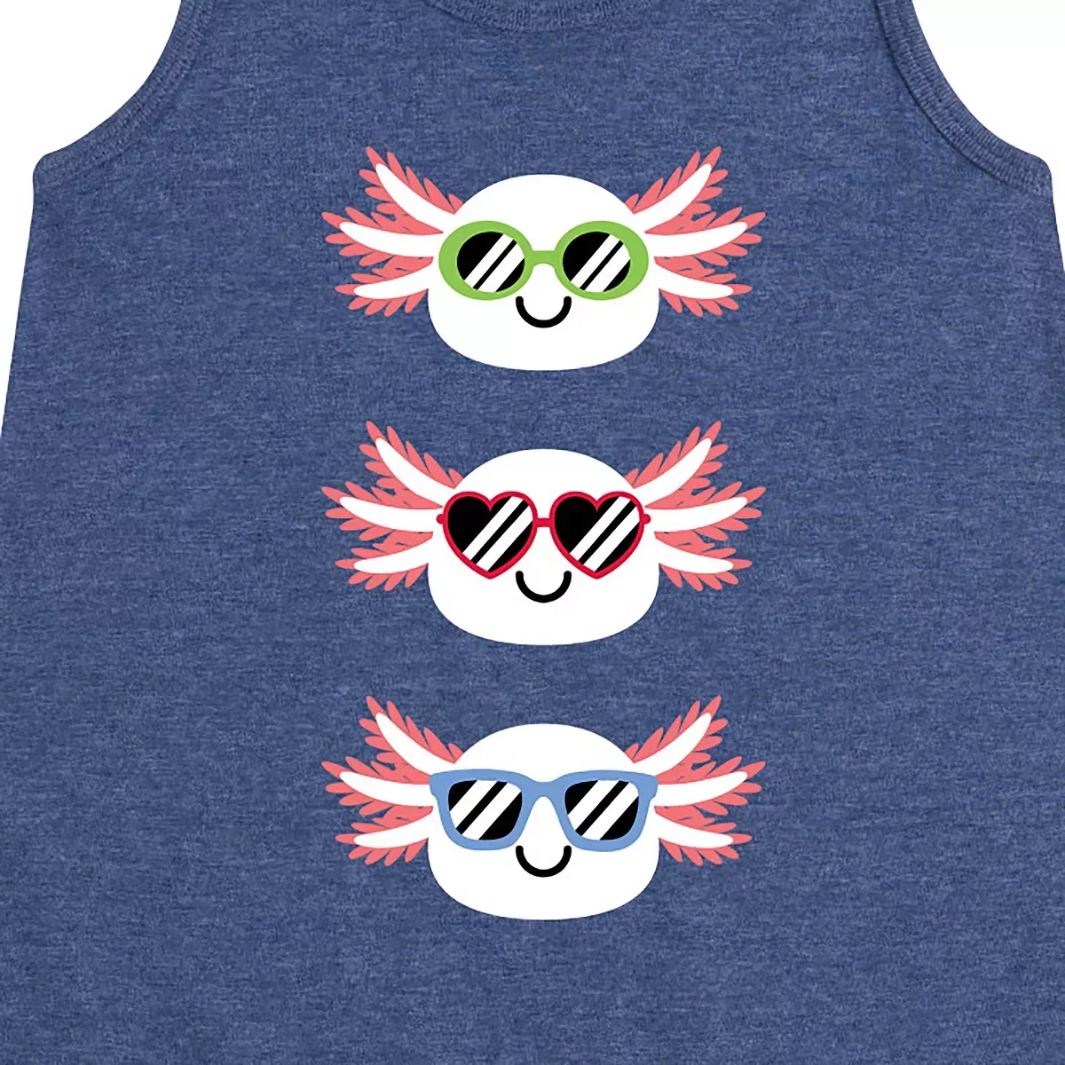 Детское платье-трапеция без рукавов Sunglasses Axolotls Instant Message, Heather Navy — фото 2