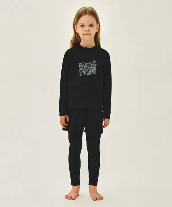 Рашгард и шорты комплект для детей, zip up, Marithé Kids, черный