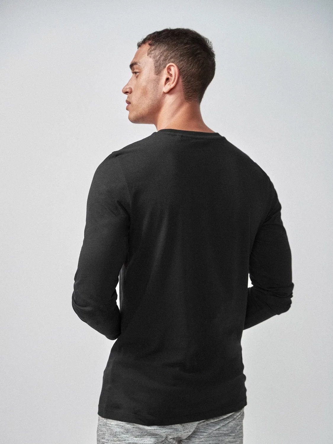 Футболка с длинным рукавом Slim Fit Next, черный — фото 2