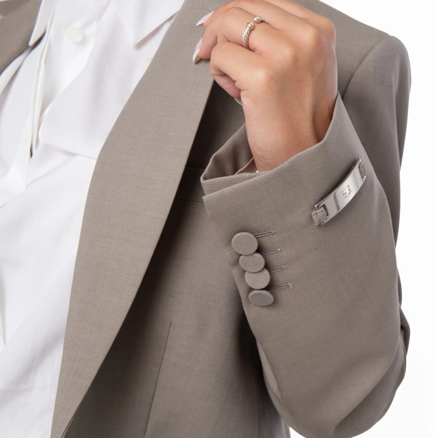 Жакет приталенный из шерсти Wool Tailored Blazer Jacket Burberry, Wax — фото 2