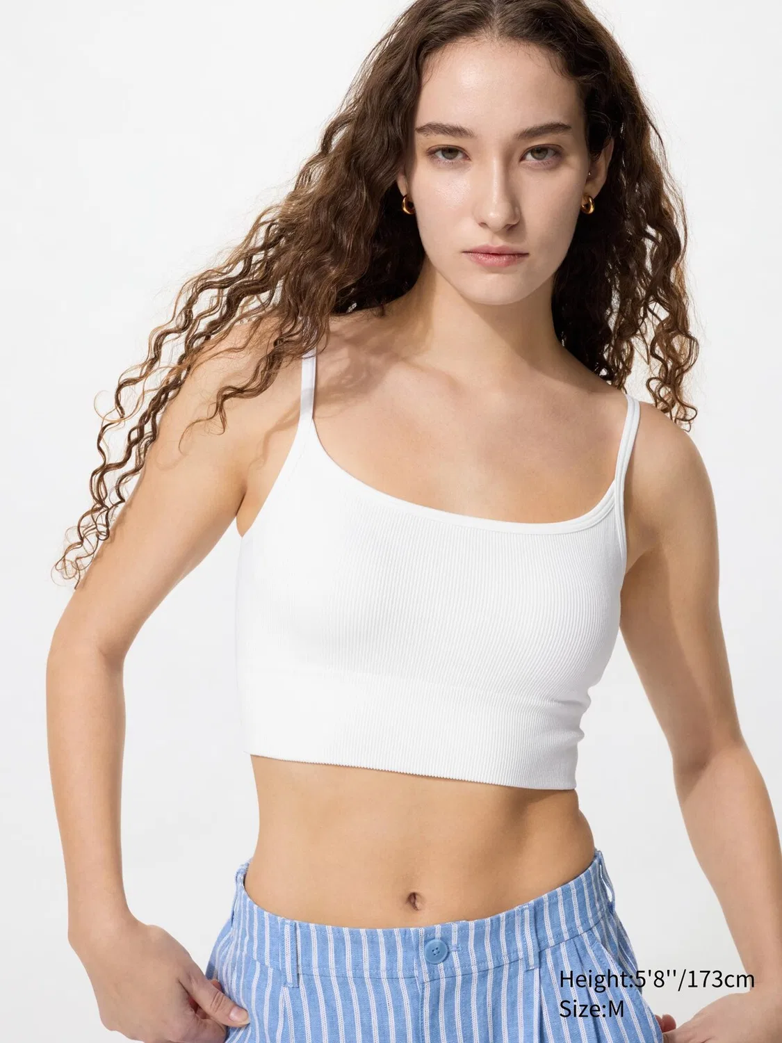 Полубюстгальтер-майка Uniqlo, бесшовный, белый