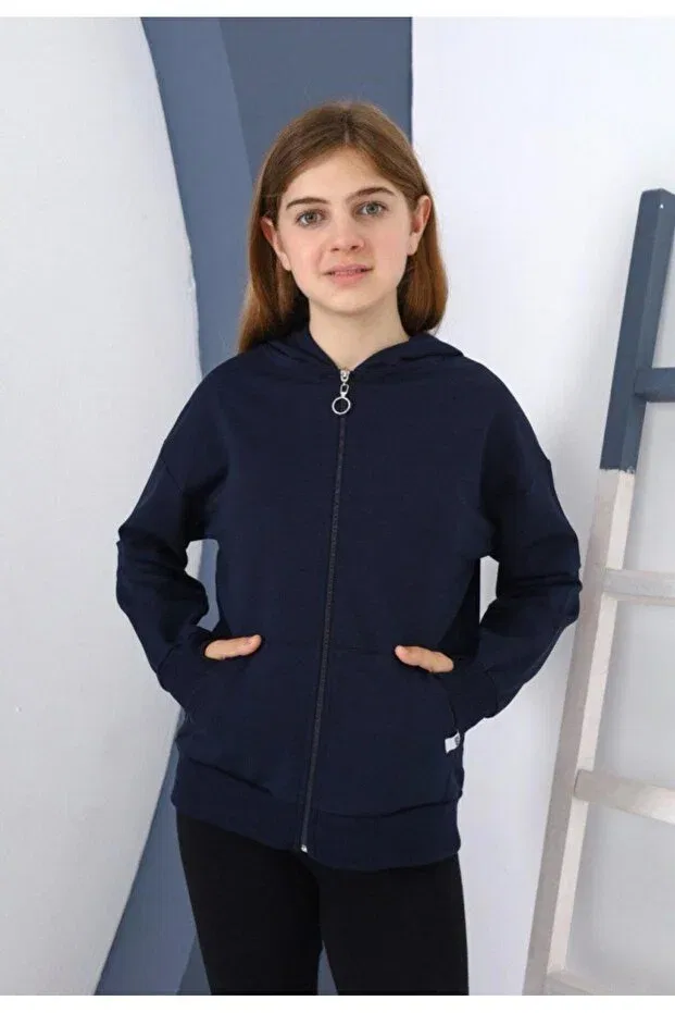 Детский кардиган на молнии с длинным рукавом Emilakids, Navy Blue — фото 2