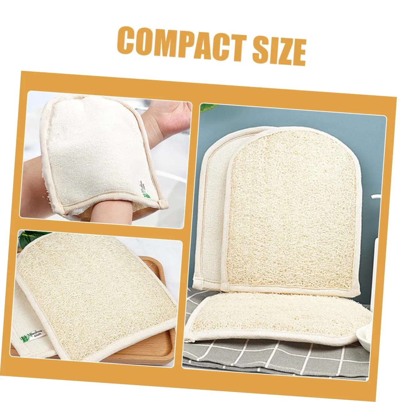 Мочалка для душа Exfoliating Gloves, SHERCHPRY, 20x15x1 см, Beige — фото 3
