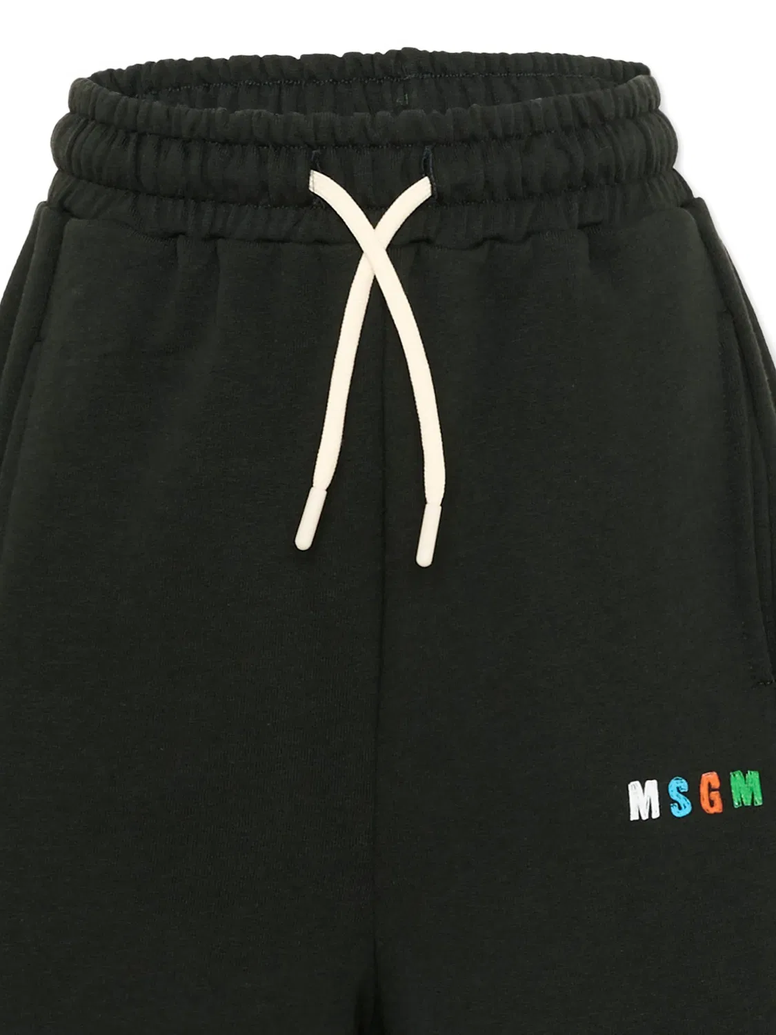 Шорты с кулиской и логотипом Черные MSGM, черный — фото 2