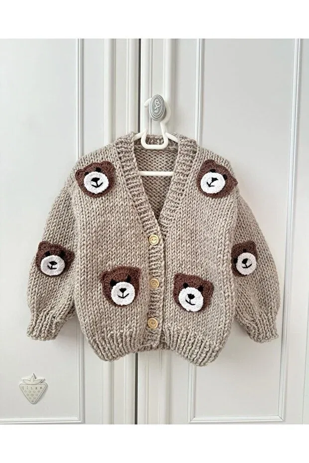 Детский кардиган ручной вязки Emakrome, Beige