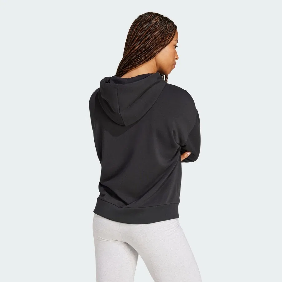 Худи с капюшоном из французского терри с логотипом Essentials Small Logo French Terry Hoodie adidas, Черно-белый — фото 2