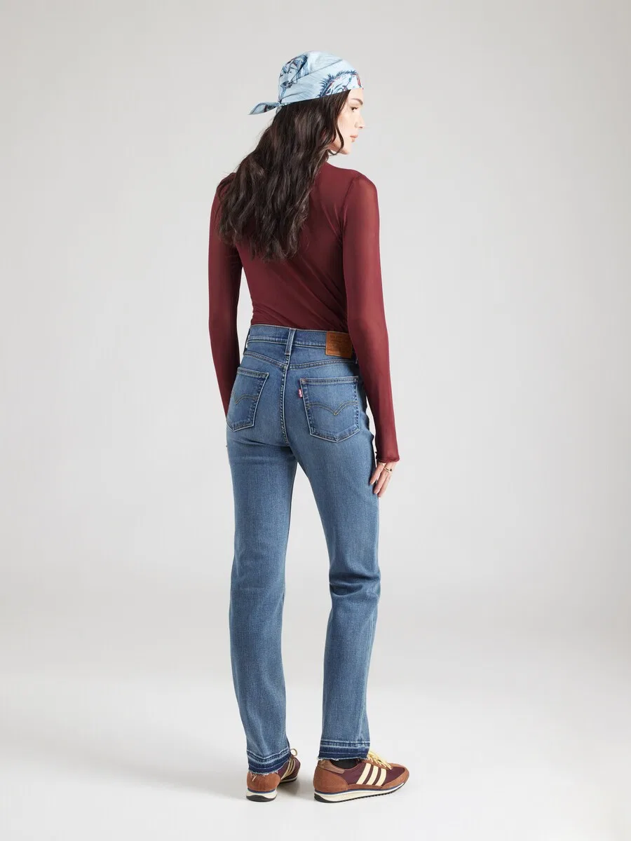 Джинсы LEVI'S Slim fit '722 High Rise Slim' синего цвета — фото 4