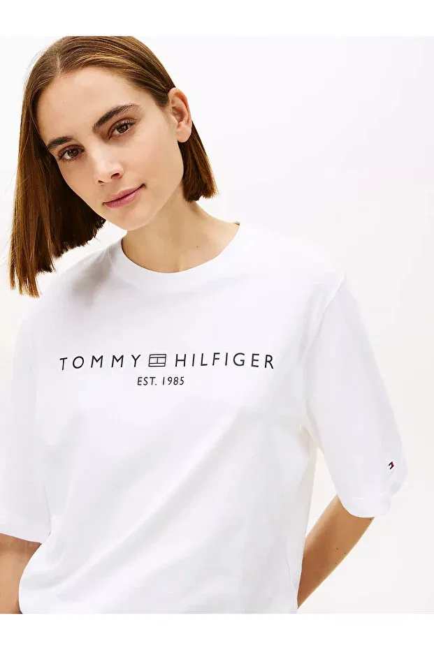 Женская футболка с коротким рукавом Tommy Hilfiger, White — фото 3