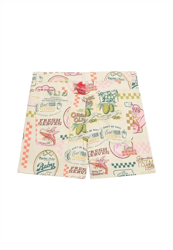 Шорты джинсовые Denim shorts Marks & Spencer, cream, кремовый — фото 2