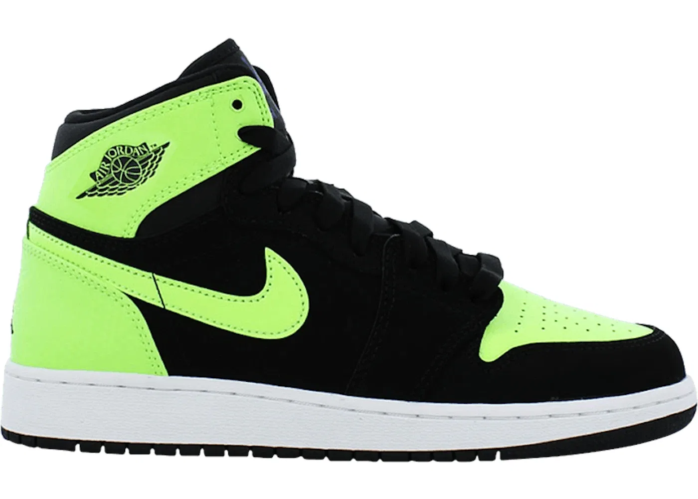 Детские кроссовки lifestyle с высоким верхом Jordan 1 Retro High Jordan, Black/Ghost Green-White-Ultraviolet