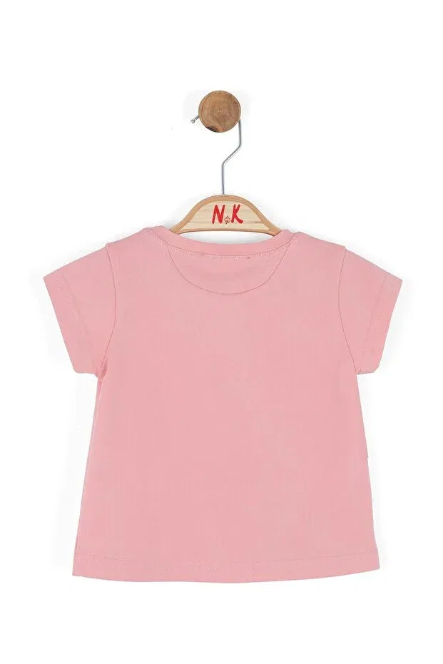 Детская футболка для девочек с вышивкой жемчугом Nk Kids, Pink — фото 2